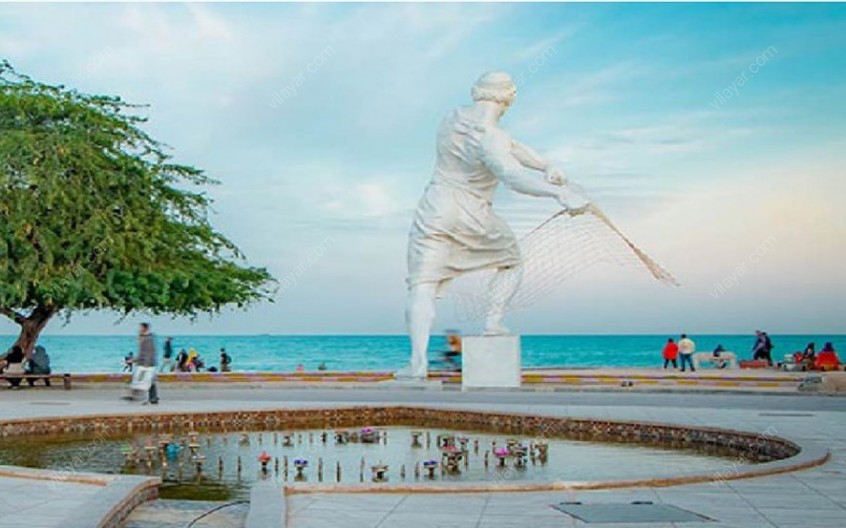 پارک ساحلی مرد ماهیگیر نماد کیش